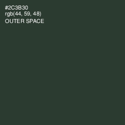 #2C3B30 - Outer Space Color Image